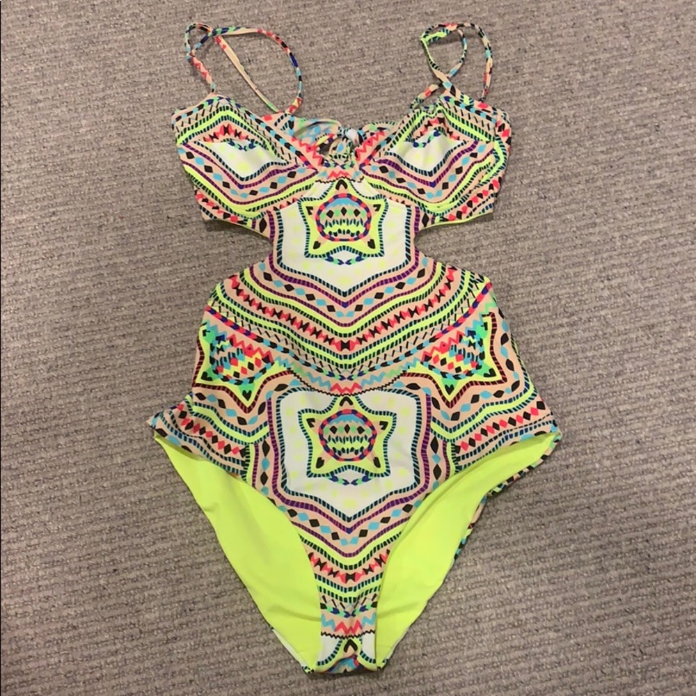Mara Hoffman Print Cutout Swimsuit